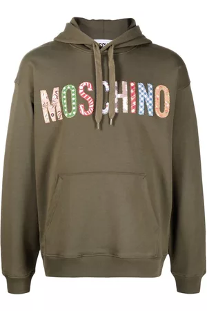 Moschino Patchwork-logo drawstring hoodie
