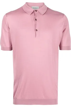 JOHN SMEDLEY Fine-knit short-sleeved polo shirt