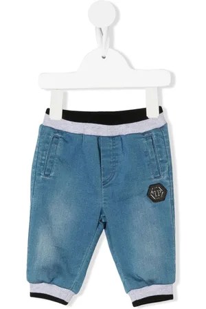 Philipp Plein Hexagon logo-plaque trousers