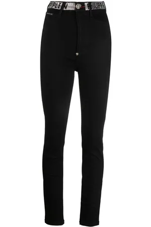 Philipp Plein Logo-embellished high-waist skinny jeans