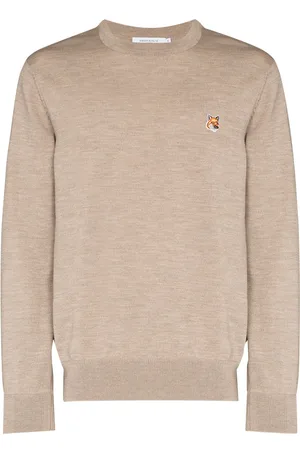 Maison Kitsuné Fox patch crew neck jumper