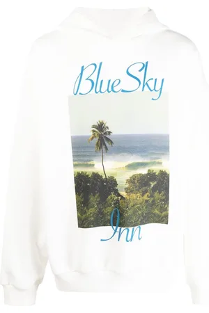 BLUE SKY INN Beach-print cotton hoodie