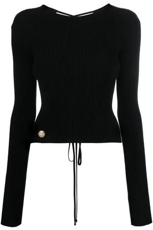 Philipp Plein Lace-up detail knitted top