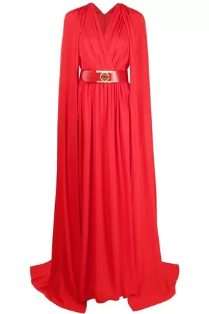 Elie saab Belted cape-effect silk gown