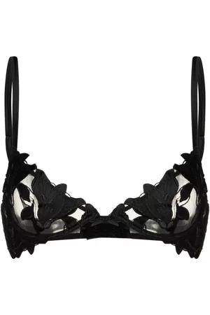 FLEUR DU MAL Lily embroidered plunge demi-bra