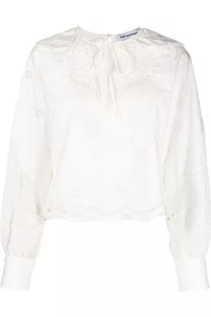 Self-Portrait Daisy cotton broderie anglaise shirt