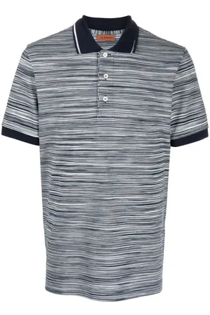 Missoni Horizontal-stripe knitted polo shirt
