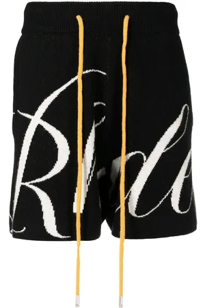 Rhude Intarsia-knit logo-motif shorts