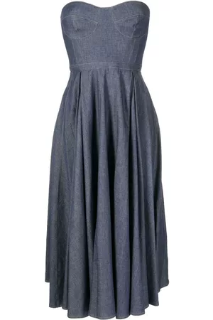 Saiid Kobeisy Denim strapless dress