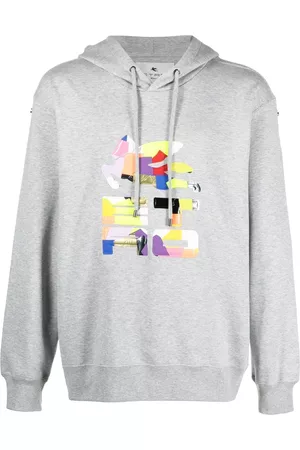 Etro Patchwork logo-print rib-trimmed hoodie