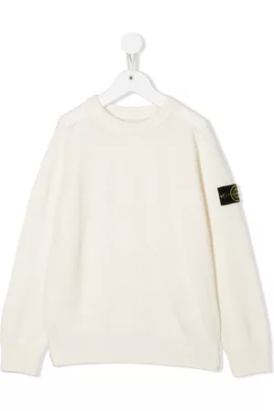 Stone Island Knitted logo-patch jumper