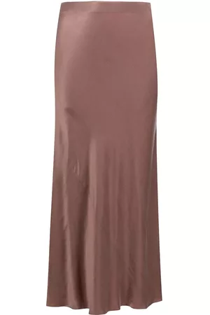 Voz Bias-cut satin midi skirt