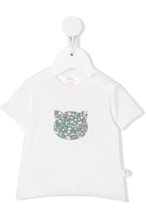 TEDDY & MINOU Floral-print cat-pattern T-shirt