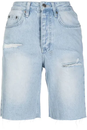 KSUBI Longline distressed denim shorts