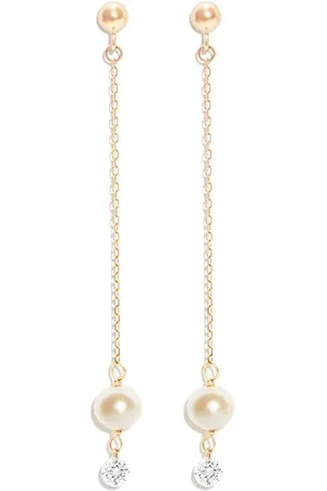 PERSÉE 18kt yellow pearl drop earrings