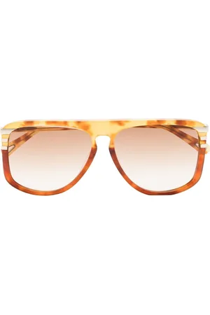 Chloé Pilot-frame tortoiseshell-effect sunglasses