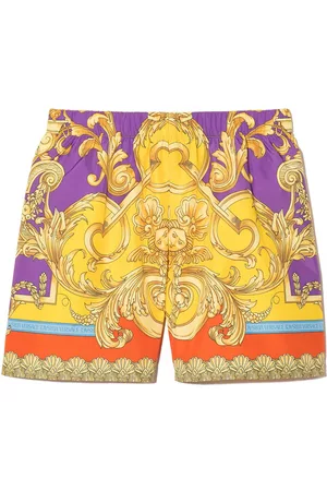 VERSACE Baroque pattern-print swim shorts