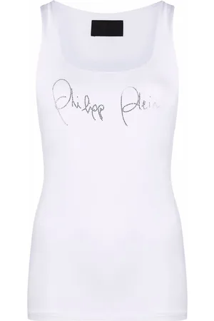 Philipp Plein Rhinestone-logo tank top