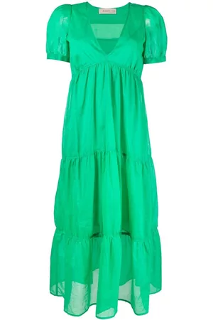 BLANCA Tiered v-neck dress