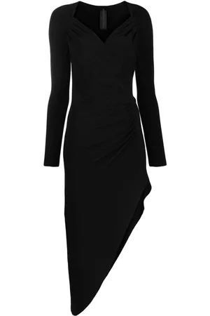 Norma Kamali Long-sleeve asymmetric-hem dress