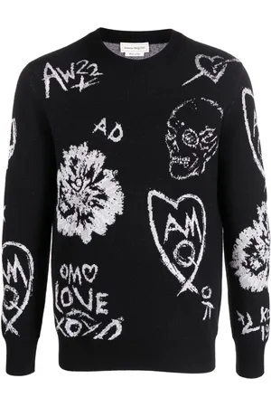 Alexander McQueen Jacquard skull wool-blend jumper