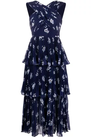 Self-Portrait Floral-print halter-neck dress