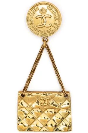 CHANEL 1994 quilted bag-charm brooch