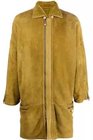 VERSACE 1980s zip-up shearling coat