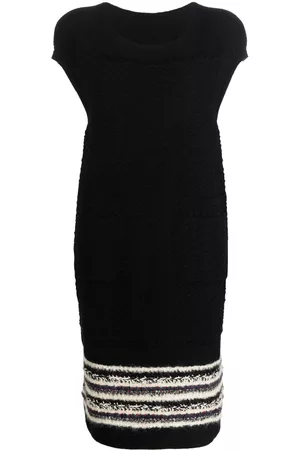 CHANEL Tweed detailing knitted dress