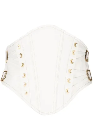 DION LEE Laced denim corset top
