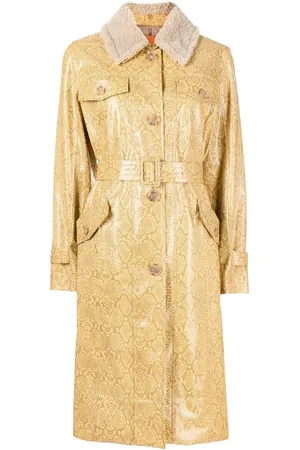 REJINA PYO Women Trench Coats - Hana snakeskin-print belted coat