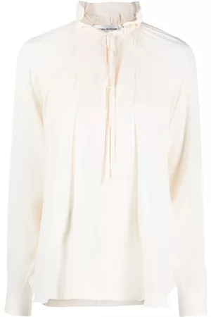 Victoria Beckham Gathered-detail long-sleeve blouse