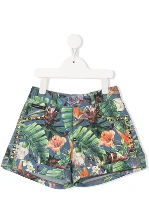 Philipp Plein Floral-print studded shorts