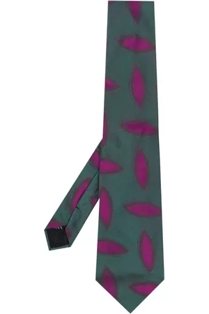 VERSACE 2000s geometric-print silk necktie