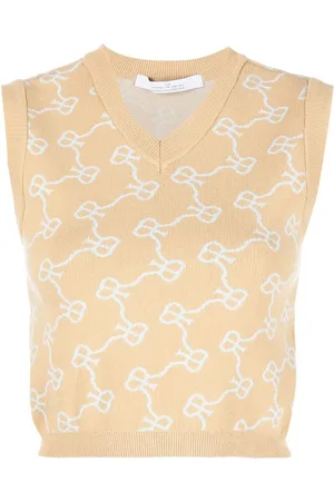 Rokh Monogram pattern knitted vest