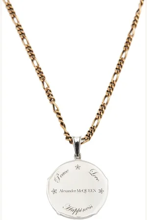 Alexander McQueen Logo-engraved medallion necklace