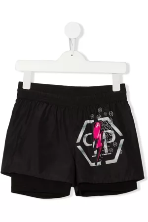 Philipp Plein Logo-print layered swimshorts