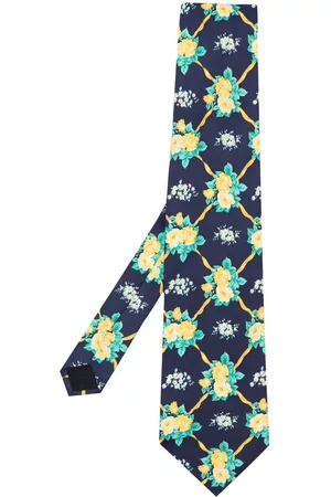 VERSACE 1990s floral-print silk tie