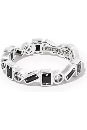 Suzanne Kalan 18kt white gold Inlay Zigzag sapphire eternity band ring