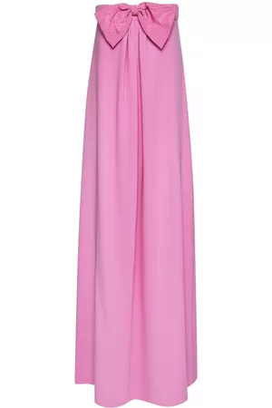 Oscar de la Renta Bow-embellished long strapless dress