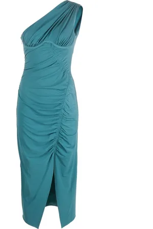 Self-Portrait Ruched one-shoulder midi dress