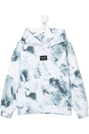Calvin Klein Tie-dye logo-patch hoodie