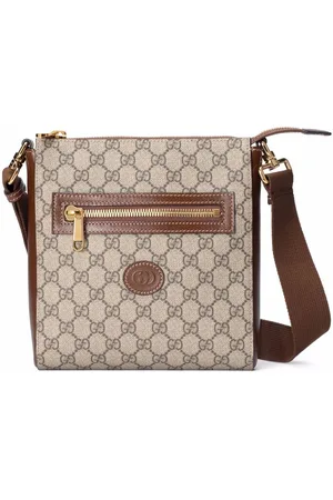 Gucci Gg Supreme Airtag Holder In Brown