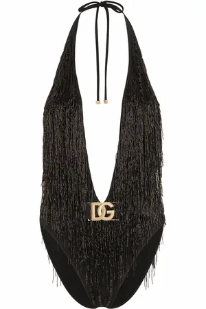 Dolce & Gabbana Logo-tag fringed swimsuit