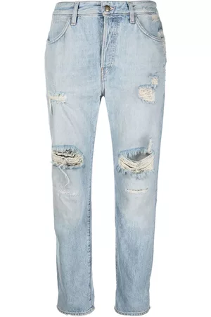 WASHINGTON DEE CEE Distressed straight-leg jeans