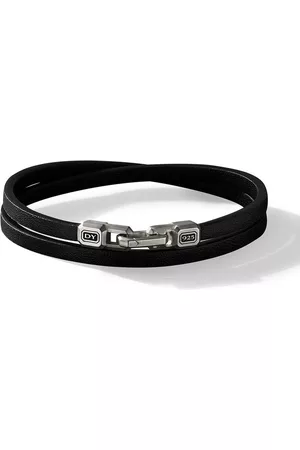 David Yurman Sterling Streamline Double Wrap leather bracelet (4mm)