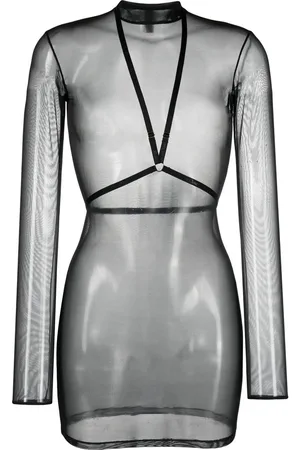 MAISON CLOSE Harness-detail mesh dress