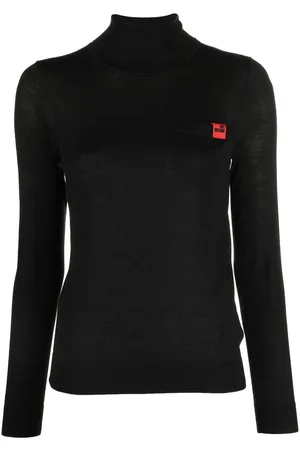 Moschino Logo-patch high neck jumper