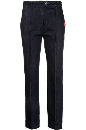 Moschino Logo-patch cropped jeans