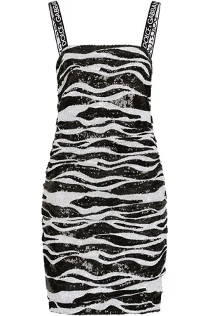 Dolce & Gabbana Sequin-embellished zebra print mini dress